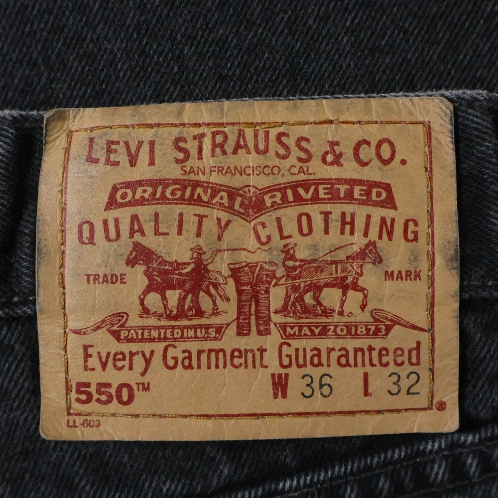 Levi's(リーバイス) 90S 550 RELAXED FIT DENIM PANTS BLACK 99年製 後染め テーパード デニムパンツ ブラック