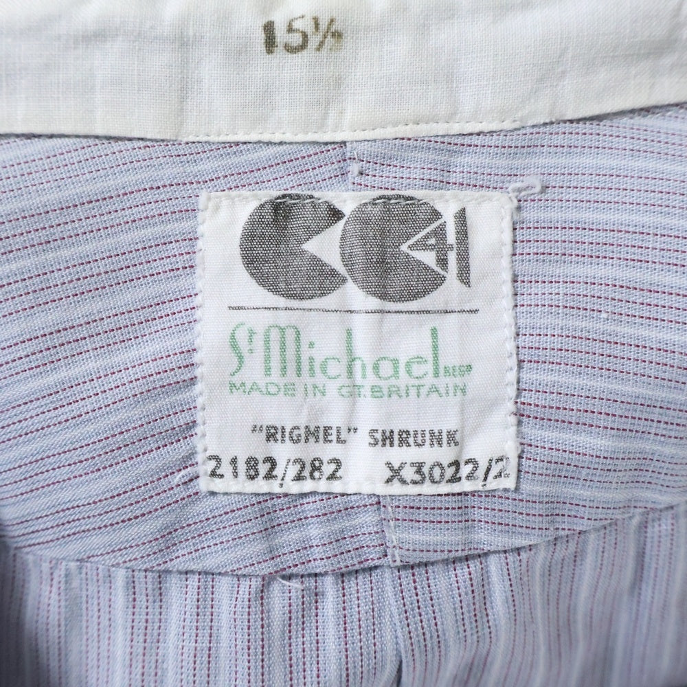 VINTAGE(ヴィンテージ) 40-50S CC41シー シー フォーティー ワン BRITISH STRIPE L/S GRANDPA shirt SHIRT ストライプ 長袖 グランパ シャツ パープル/グレー