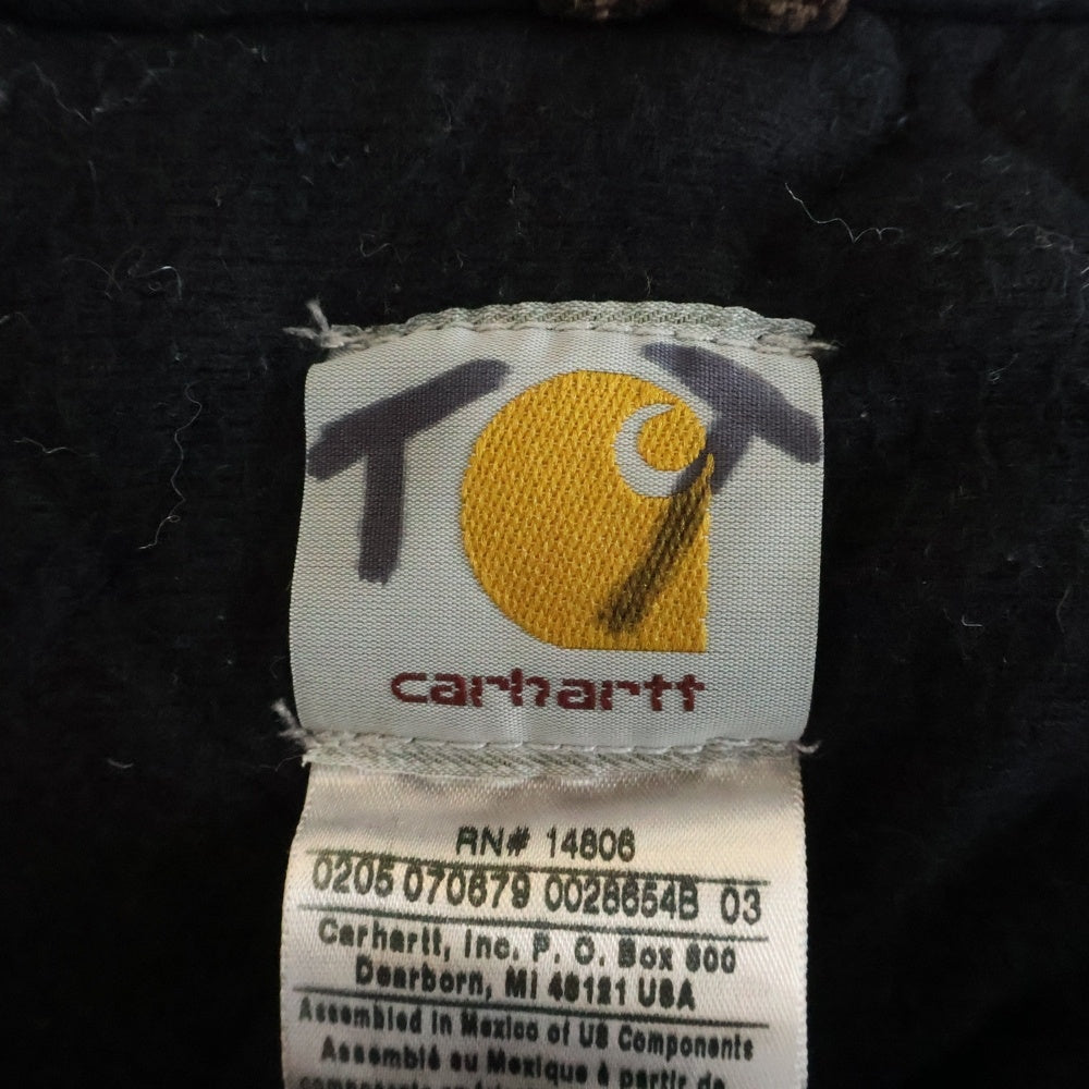 CARHARTT(カーハート) 00S ACTIVE JACKET ZIP UP PARKA 05年 メキシコ製 アクティブジャケット ジップアップ パーカー ブラウン J130 DKB