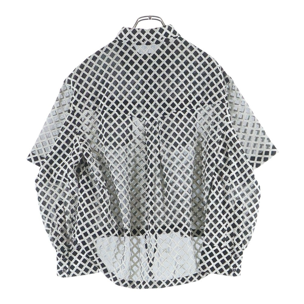 UNDERCOVER(アンダーカバー) 22SS JUN TAKAHASHI 2WAY SHEER WESTERN SHIRT JACKET シアー 2ウェイ ウエスタン シャツ ジャケット ホワイト/ブラック UC1B1409-2 レディース