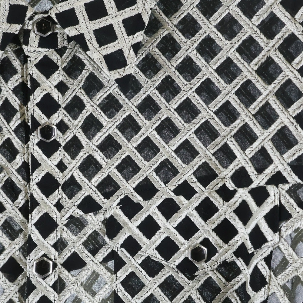 UNDERCOVER(アンダーカバー) 22SS JUN TAKAHASHI 2WAY SHEER WESTERN SHIRT JACKET シアー 2ウェイ ウエスタン シャツ ジャケット ホワイト/ブラック UC1B1409-2 レディース