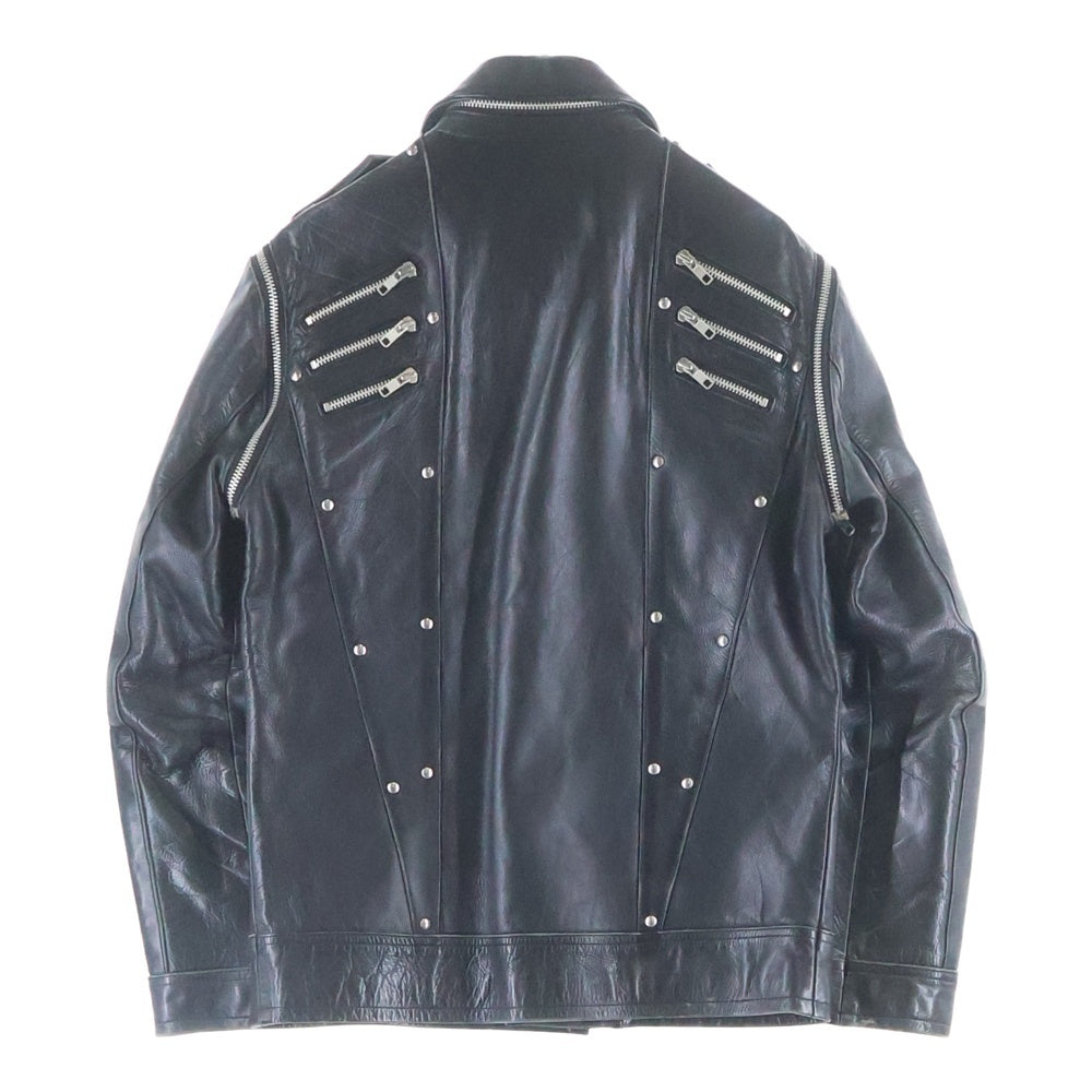 BOUNTY HUNTER(バウンティーハンター) × RALEIGH ラレー MULTI ZIP LEATHER RIDERS JACKET マルチ ジップ レザー ライダース ジャケット ブラック レディース