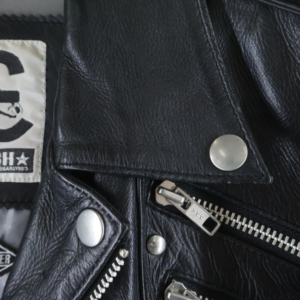 BOUNTY HUNTER(バウンティーハンター) × RALEIGH ラレー MULTI ZIP LEATHER RIDERS JACKET マルチ ジップ レザー ライダース ジャケット ブラック レディース