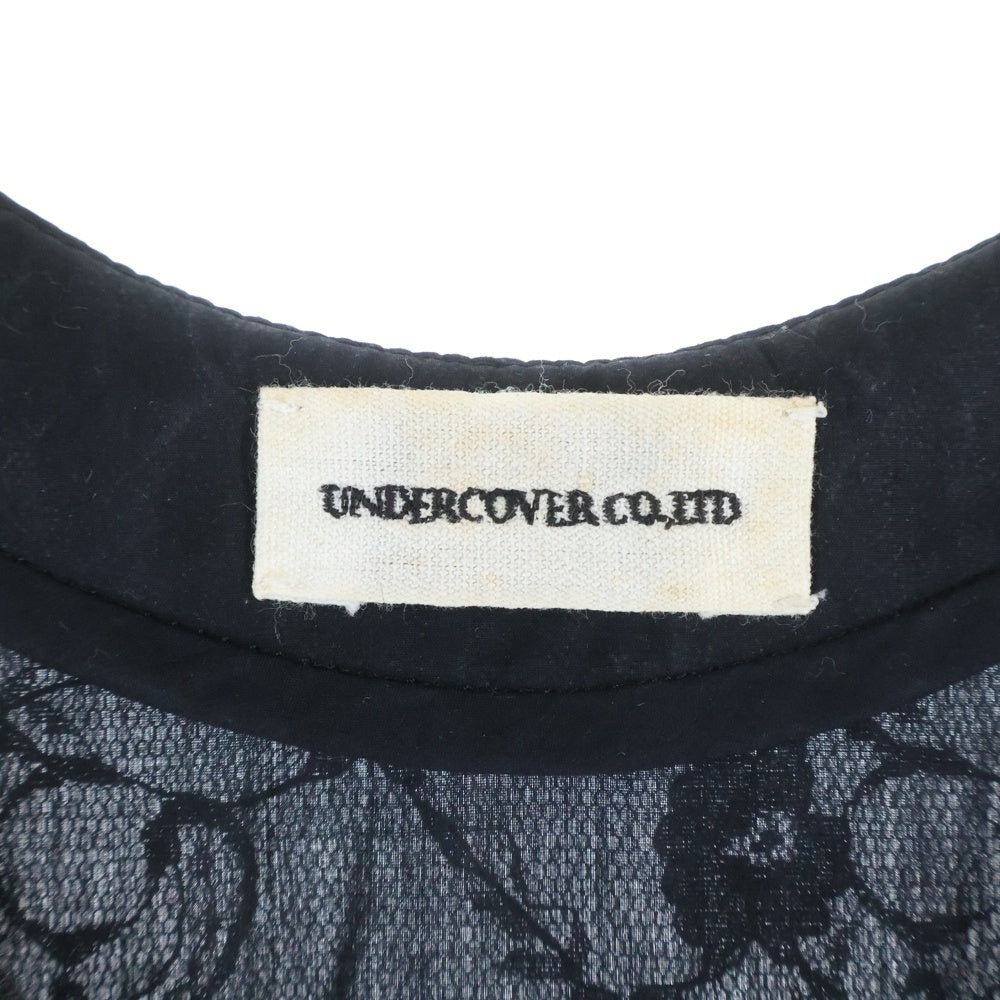 UNDERCOVER(アンダーカバー) 13SS TALKING HEADS STOP MAKING SENSE MINI DRESS レース ノースリーブ スパンコール 異素材 切替 ワンピース グレー/ブラック K1704 レディース