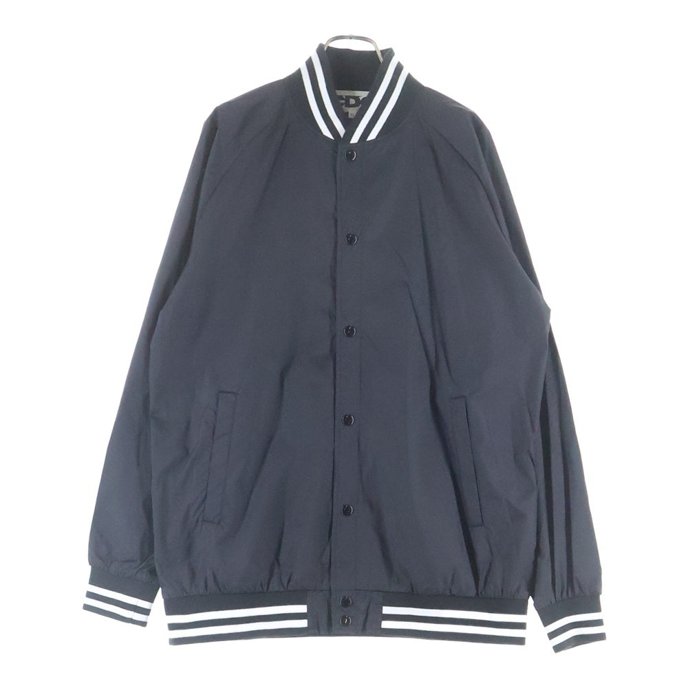 CDG(シーディージー) AD2019 LOGO PRINT NYLON STADIUM JACKET バック エアライン ロゴ ナイロン スタジャン ジャケット ブラック SZ-J006 レディース