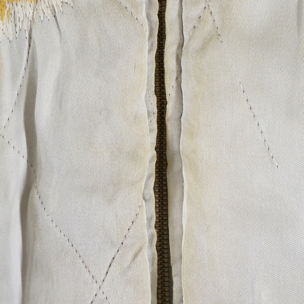 VINTAGE(ヴィンテージ) 50S SOUVENIR JACKET OKINAWA YKK 龍 鷹 鷲 襟付き 襟刺しゅう バタフライ ジップ 別珍 スカジャン スーベニアジャケット ネイビー