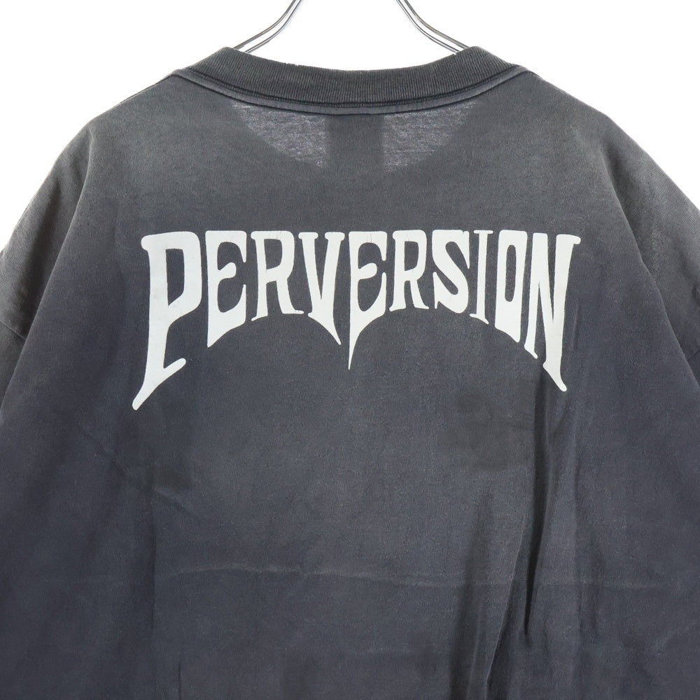 SAINT MICHAEL(セントマイケル) 25AW × Kosuke Kawamura S/S T-SHIRT PERVERSION 両面プリント 半袖Tシャツ カットソー ブラック SM-HR1-0000-C16