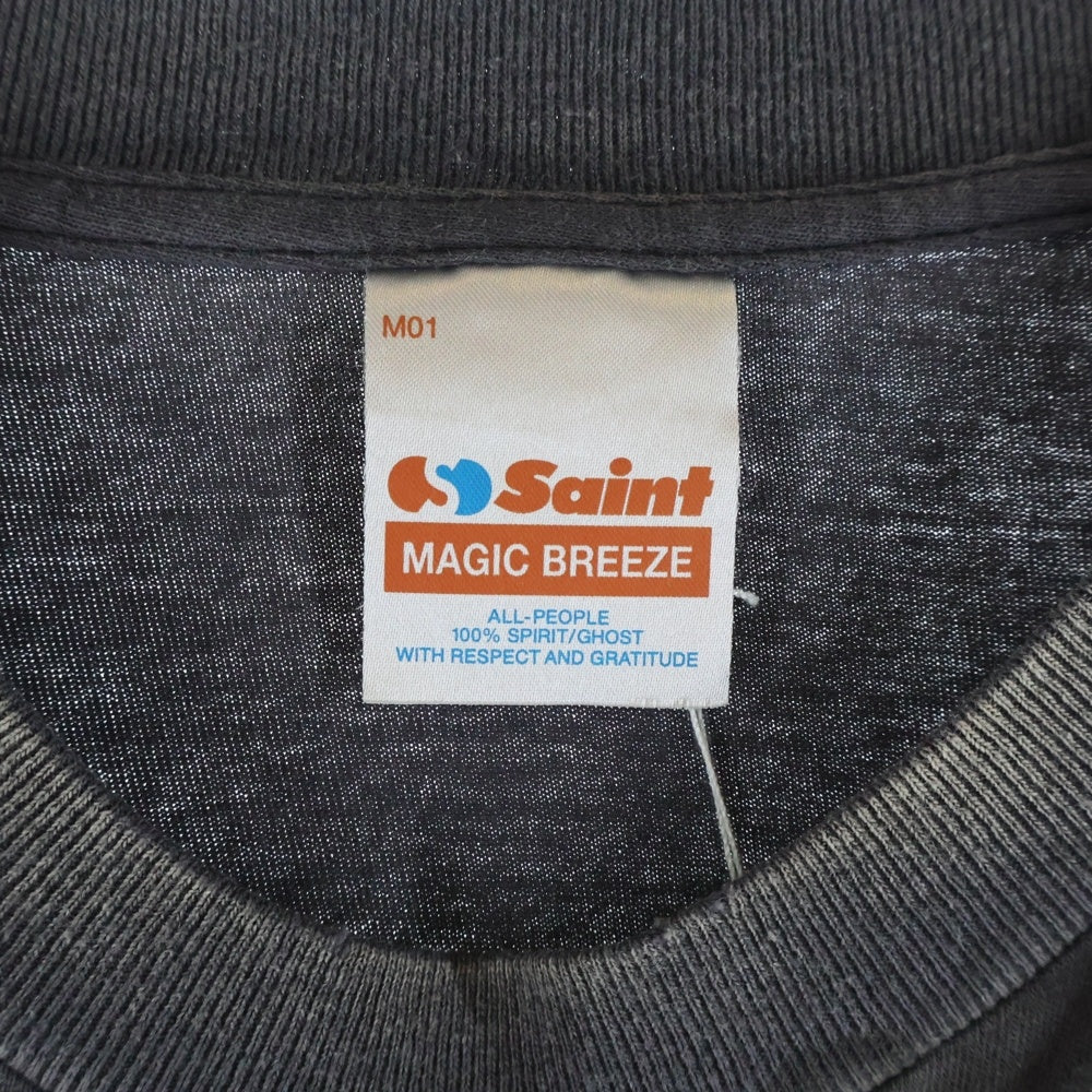 SAINT MICHAEL(セントマイケル) 25AW × Kosuke Kawamura S/S T-SHIRT PERVERSION 両面プリント 半袖Tシャツ カットソー ブラック SM-HR1-0000-C16