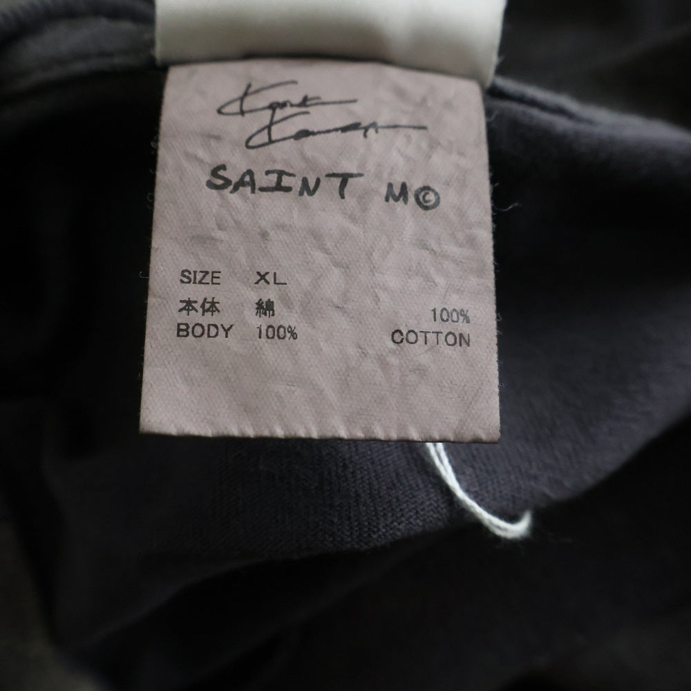 SAINT MICHAEL(セントマイケル) 25AW × Kosuke Kawamura S/S T-SHIRT PERVERSION 両面プリント 半袖Tシャツ カットソー ブラック SM-HR1-0000-C16