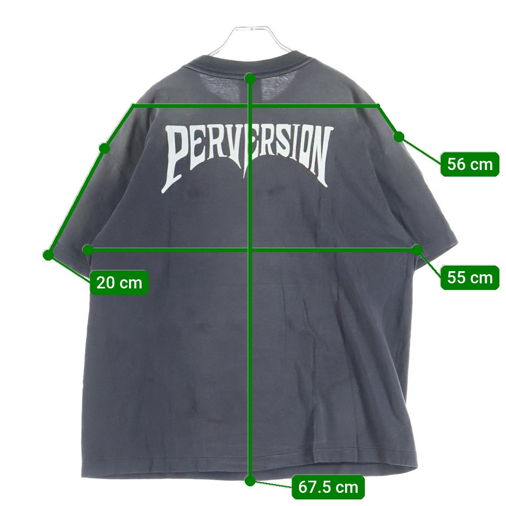 SAINT MICHAEL(セントマイケル) 25AW × Kosuke Kawamura S/S T-SHIRT PERVERSION 両面プリント 半袖Tシャツ カットソー ブラック SM-HR1-0000-C16