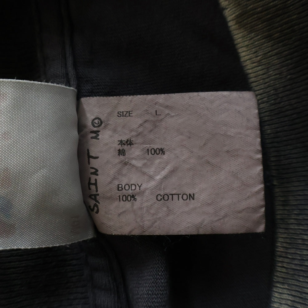 SAINT MICHAEL(セントマイケル) 25AW S/S T-SHIRT SAINT MASK 両面プリント 半袖Tシャツ カットソー ブラック SM-HR1-0000-010