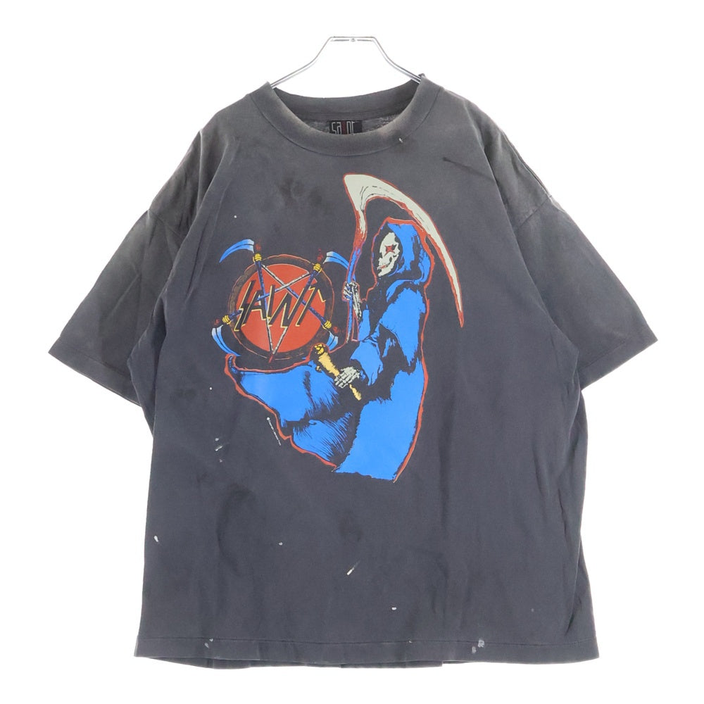 SAINT MICHAEL(セントマイケル) 25AW S/S T-SHIRT BIRTH AND DEATH 両面プリント 半袖Tシャツ カットソー ブラック SM-HR1-0000-007