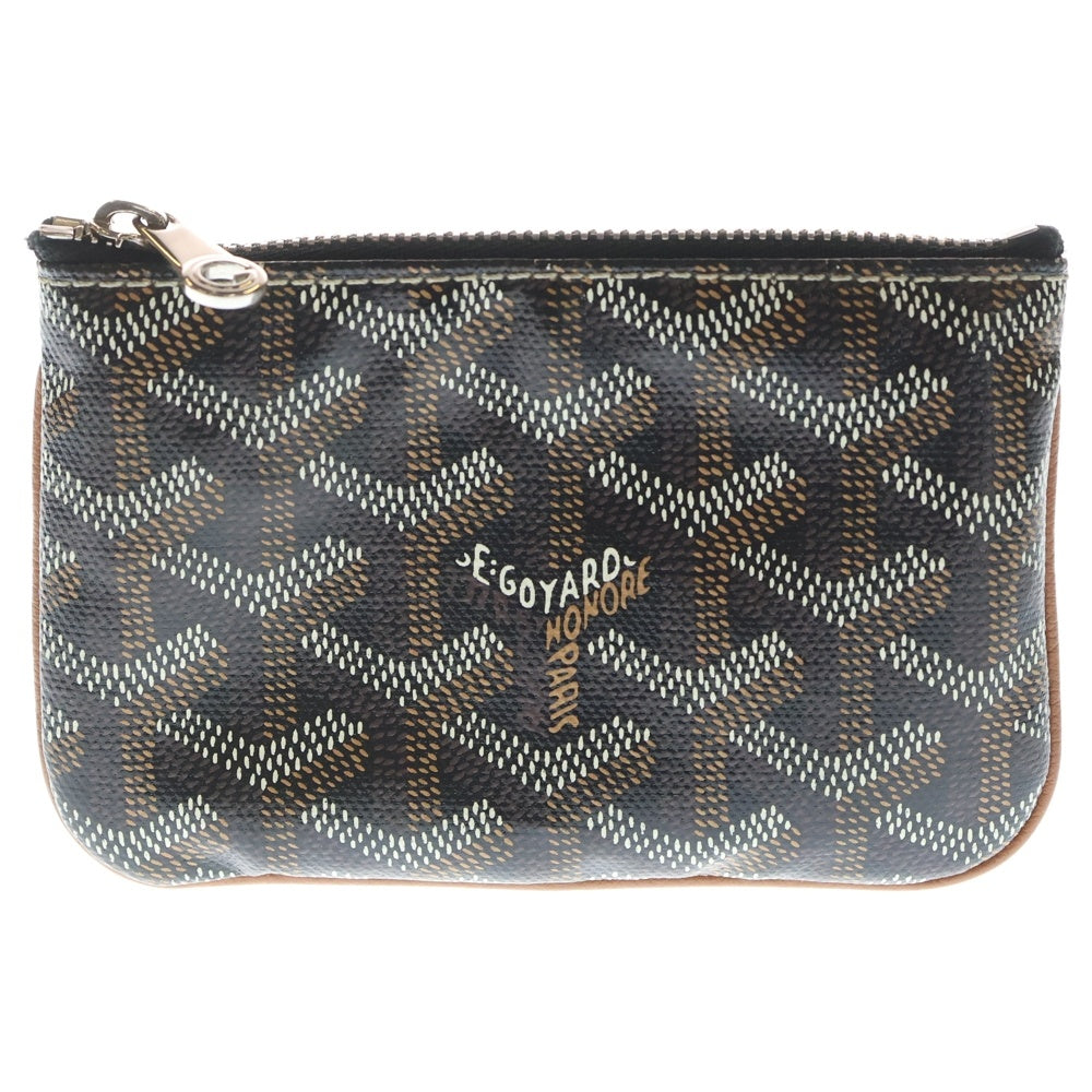 GOYARD(ゴヤール) セナナノ ヘリンボーン ポーチ キーリングチェーン付き ブラウン