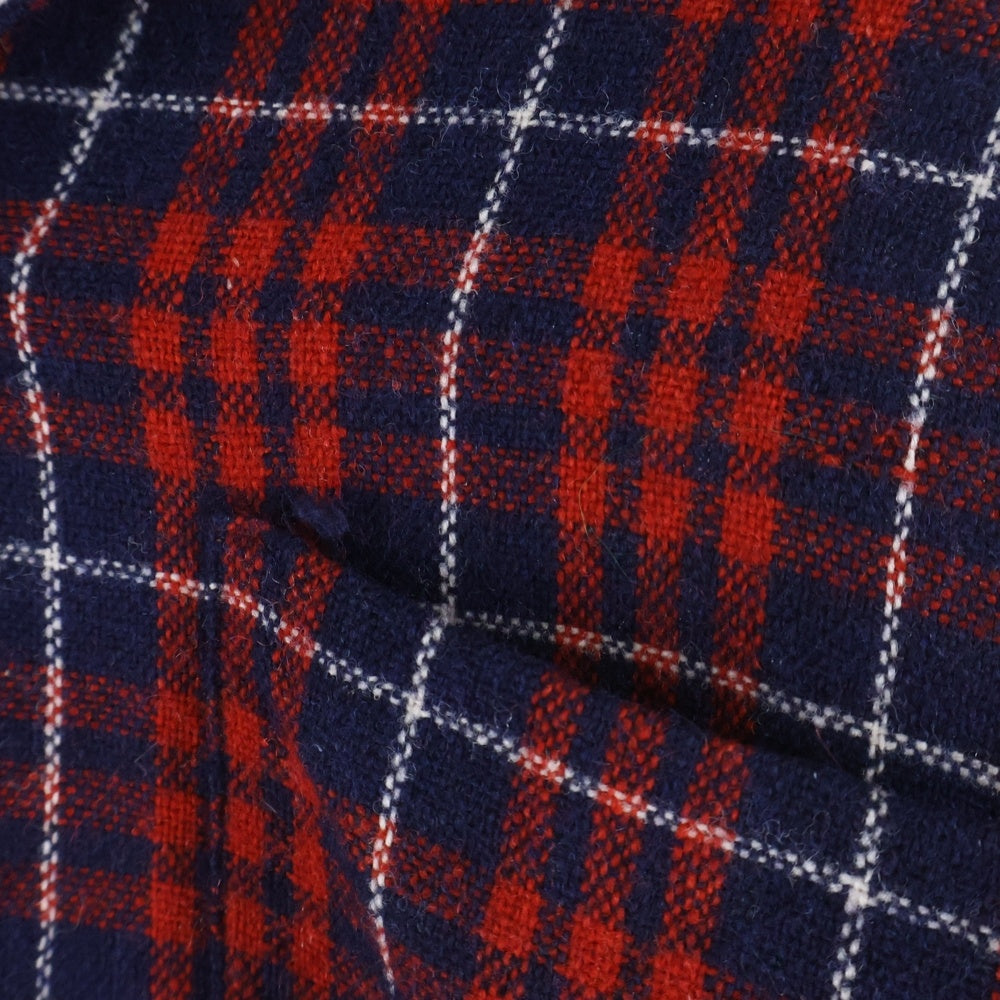 VINTAGE(ヴィンテージ) 60S VAN HEUSEN ヴァンヒューセン OPEN COLLAR CHECK L/S SHIRT チェック 長袖 シャツ レッド/ブルー
