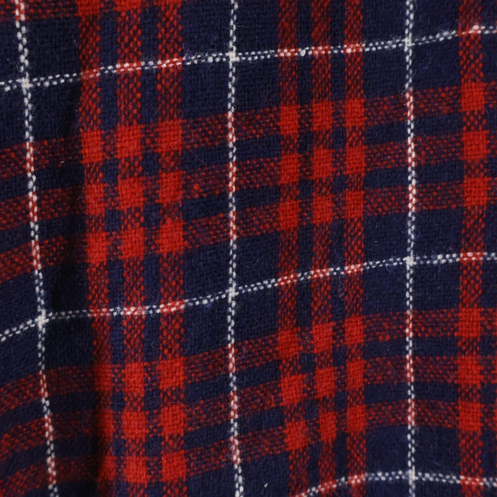 VINTAGE(ヴィンテージ) 60S VAN HEUSEN ヴァンヒューセン OPEN COLLAR CHECK L/S SHIRT チェック 長袖 シャツ レッド/ブルー