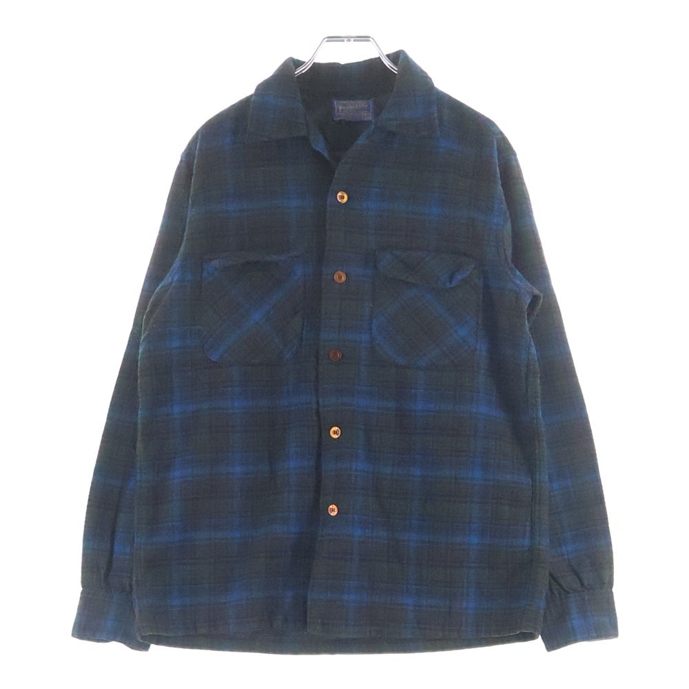 PENDLETON(ペンドルトン) 50-60S VINTAGE WOOL CHECK L/S SHIRT ウール チェック 長袖 シャツ ブルー/ブラウン/グリーン