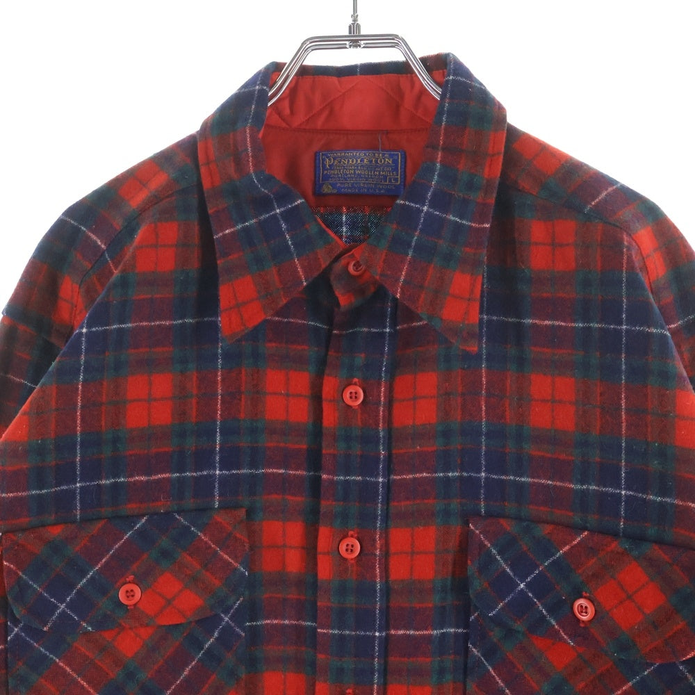 PENDLETON(ペンドルトン) 70S VINTAGE WOOL CHECK L/S SHIRT ウール チェック 長袖 シャツ レッド/グリーン/ネイビー
