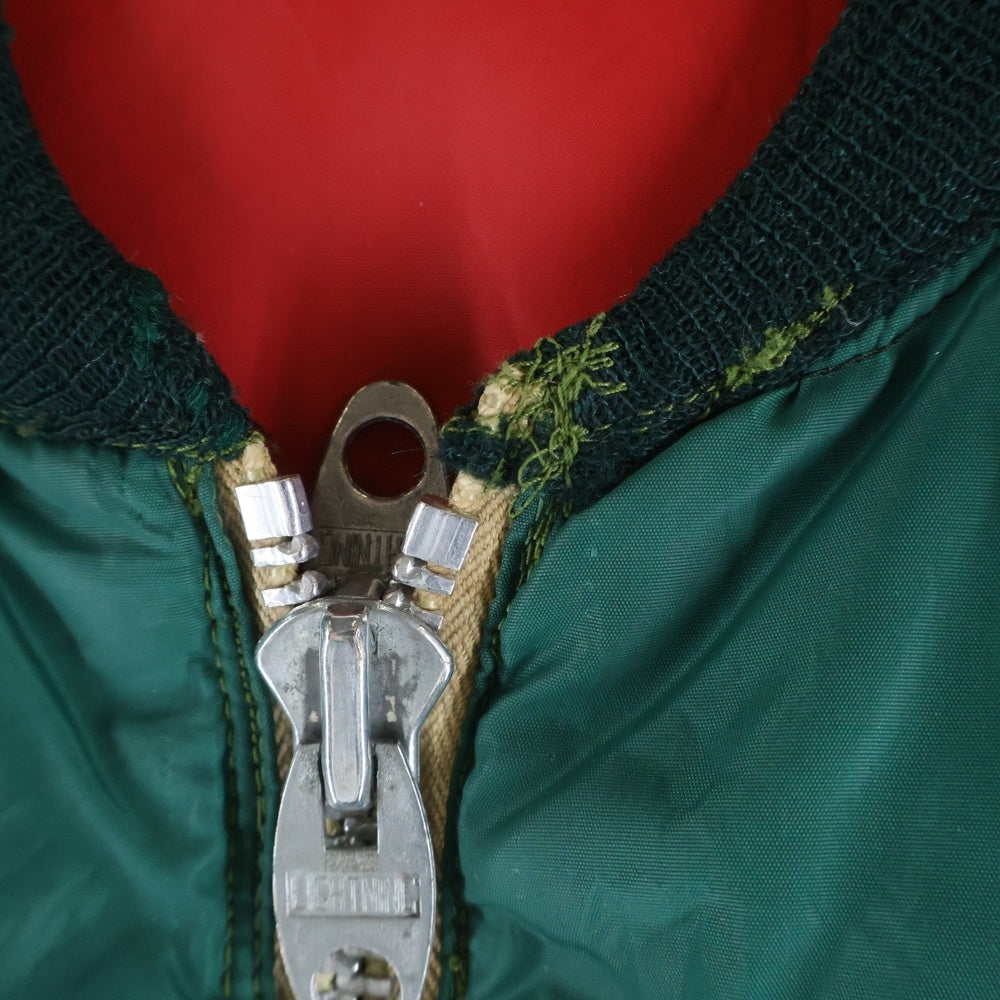 VINTAGE(ヴィンテージ) 50S FALCON BRAND ファルコンブランド SE WOODS LIGHTNING DOUBLE ZIP PUFF RIVERSIBLE JACKET ダブルジップ 中綿 リバーシブル ジャケット グリーン/レッド