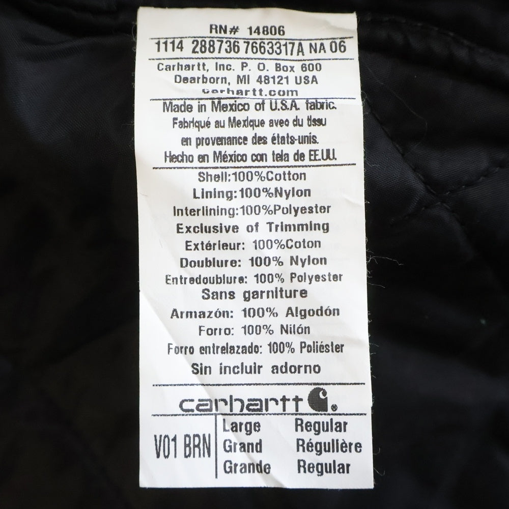 CARHARTT(カーハート) 10S DUCK VEST 14年 メキシコ製 刺しゅう ダック ベスト ブラウンV01 BRN