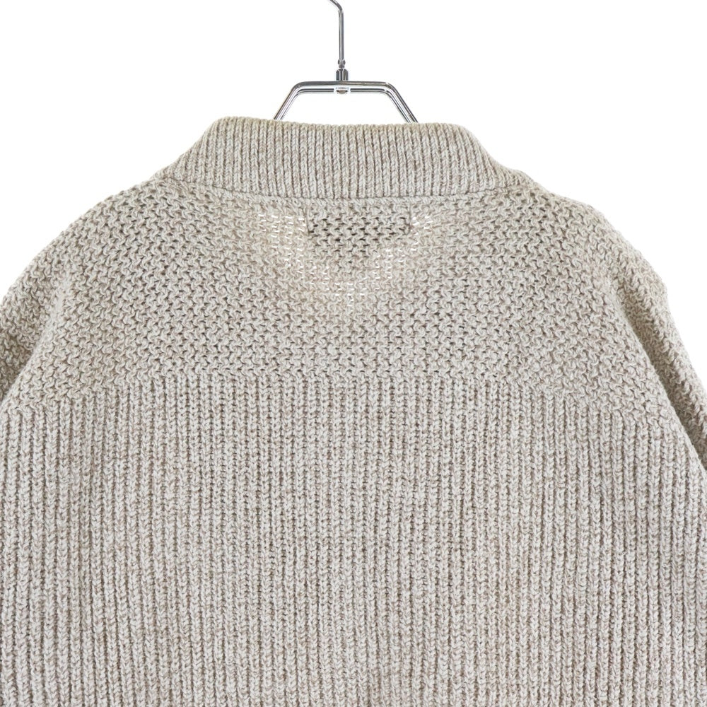 Eddie Bauer(エディバウワー) 80-90s ヘンリーネック ハーフボタン 長袖ニットセーター アイボリー