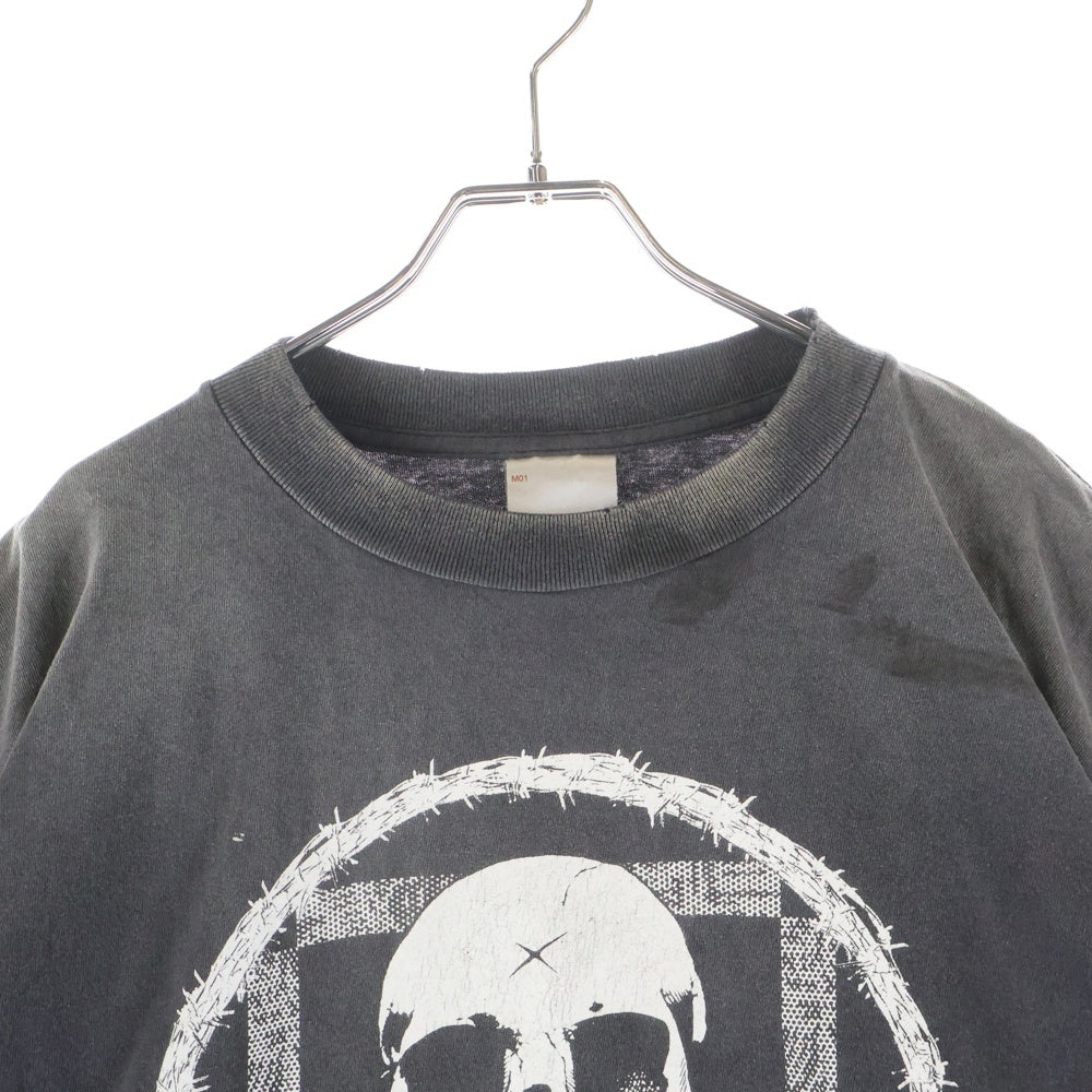 SAINT MICHAEL(セントマイケル) 25AW × Kosuke Kawamura S/S T-SHIRT PERVERSION 両面プリント 半袖Tシャツ カットソー ブラック SM-HR1-0000-C16