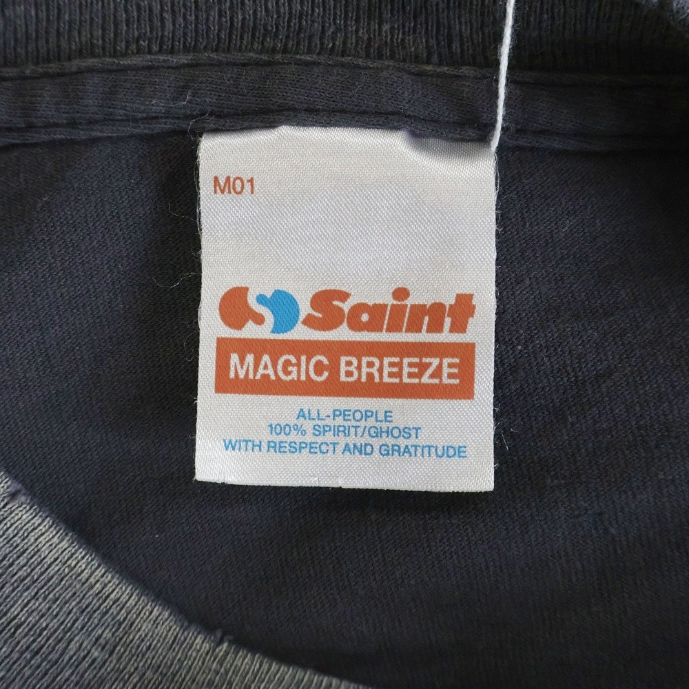 SAINT MICHAEL(セントマイケル) 25AW × Kosuke Kawamura S/S T-SHIRT PERVERSION 両面プリント 半袖Tシャツ カットソー ブラック SM-HR1-0000-C16