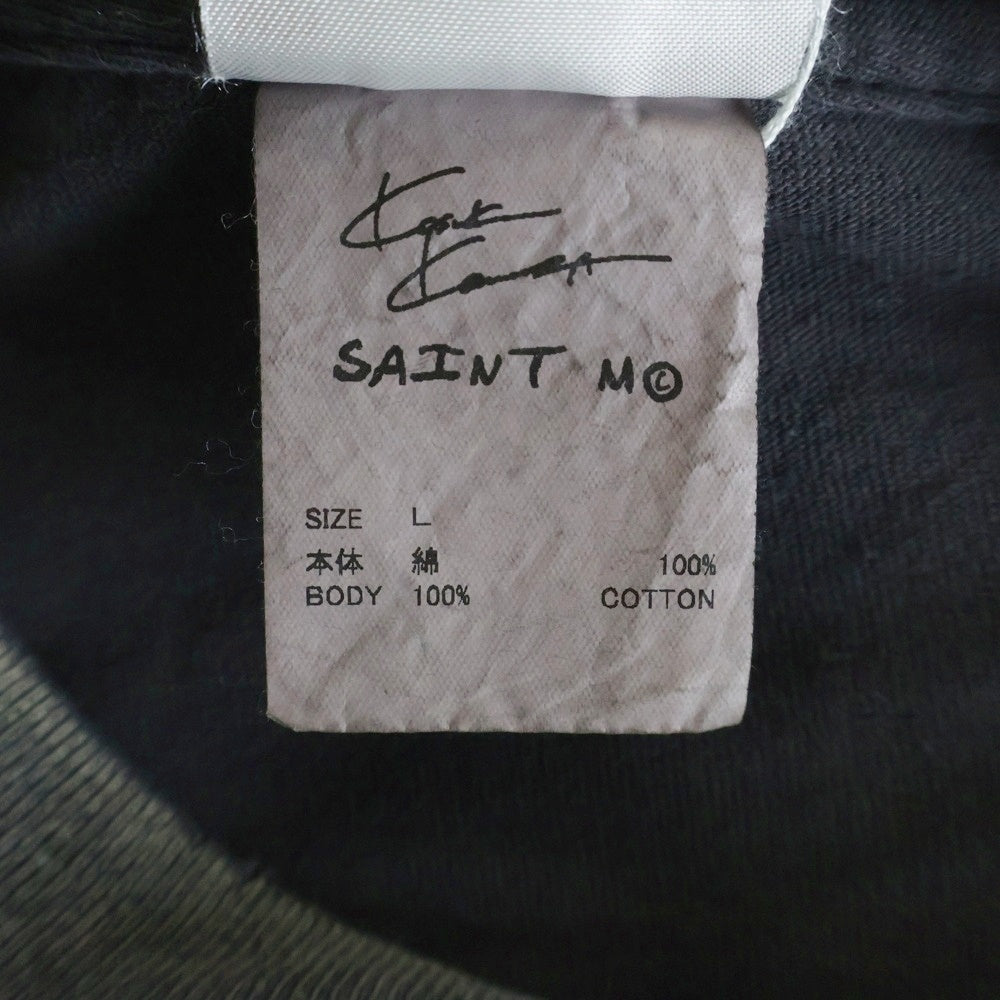 SAINT MICHAEL(セントマイケル) 25AW × Kosuke Kawamura S/S T-SHIRT PERVERSION 両面プリント 半袖Tシャツ カットソー ブラック SM-HR1-0000-C16