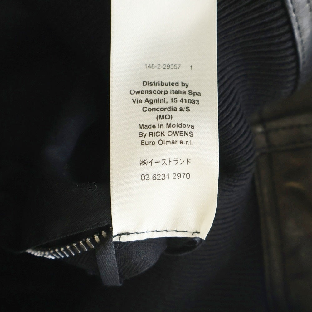 Rick Owens(リックオウエンス) 25AW BAUHAUS FLIGHT LEATHER JACKKET RU02E1749 LNV バウハウス フライト レザージャケット ブラック
