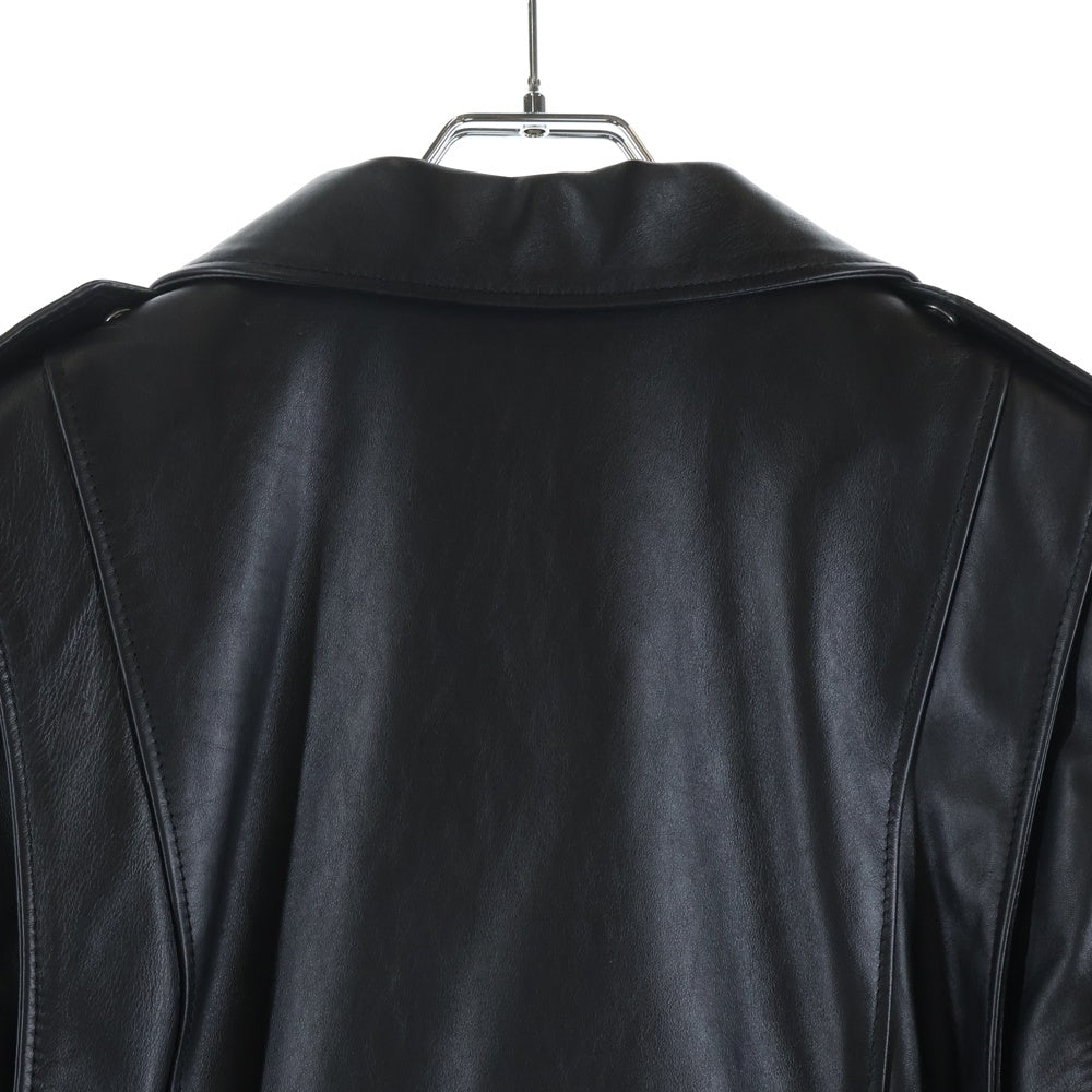 CELINE(セリーヌ) CELINE by Hedi Slimane クラシックバイカー カーフスキン ダブル レザーライダースジャケット 2E158599E ブラック