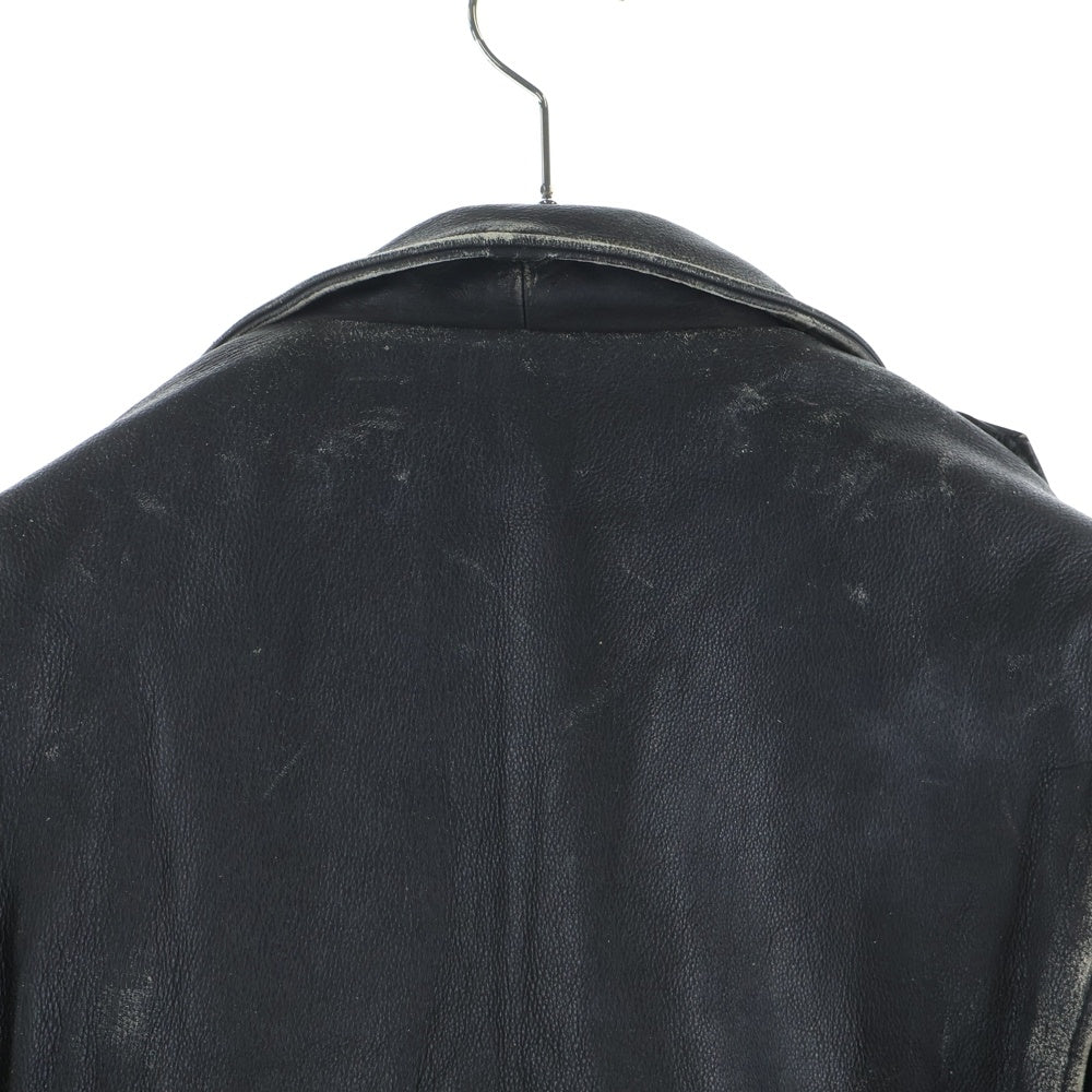 VINTAGE(ヴィンテージ) 80-90S ROBO JEANS ロボジーンズ COW LEATHER DOUBLE RAIDERS JACKET 牛革 レザー ダブル ライダース ジャケット ブラック 71103