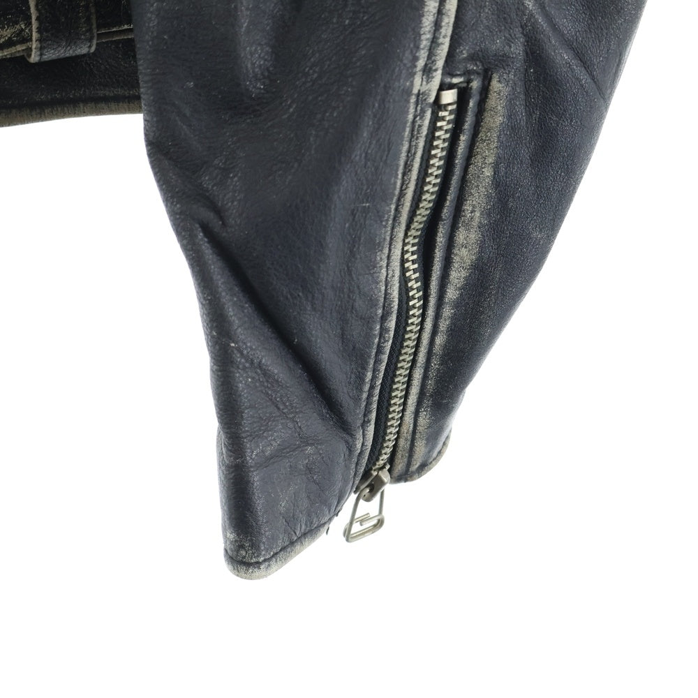 VINTAGE(ヴィンテージ) 80-90S ROBO JEANS ロボジーンズ COW LEATHER DOUBLE RAIDERS JACKET 牛革 レザー ダブル ライダース ジャケット ブラック 71103