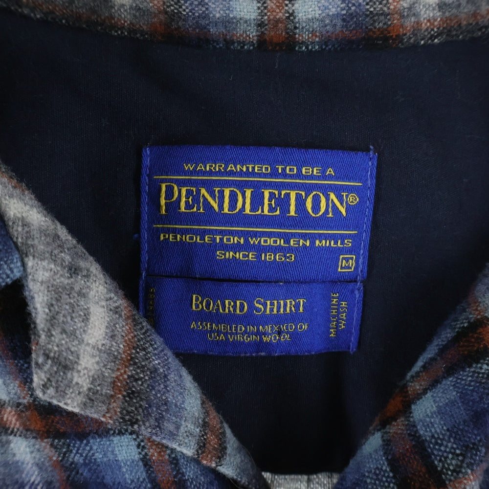 PENDLETON(ペンドルトン) 90-00S WOOL CHECK L/S BOARD SHIRT ウール チェック 長袖 ボードシャツ ブルー/グレー/ブラウン 70Z718 111
