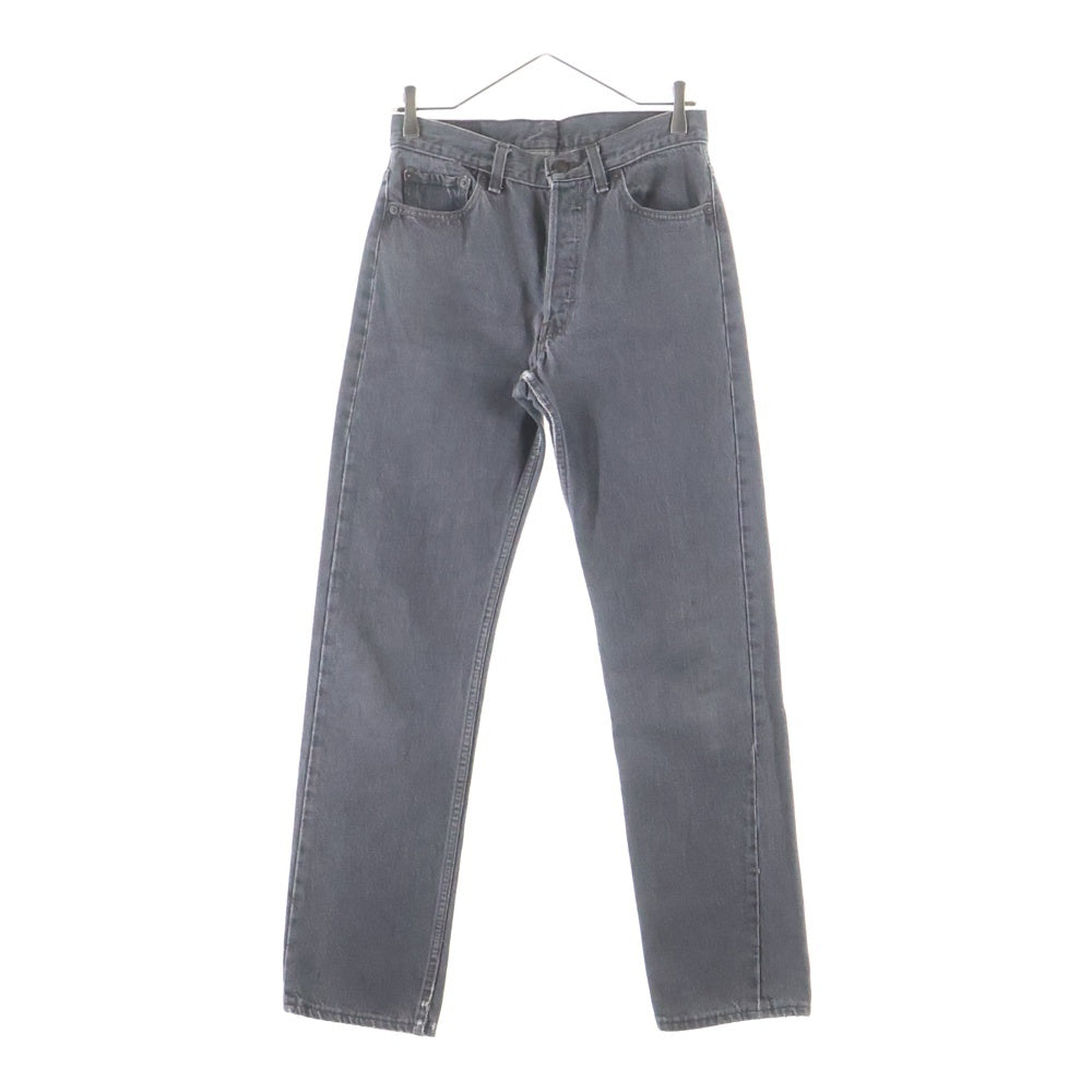 Levi's(リーバイス) 80s 501 先染め ボタン裏653 USA製 スモールe ストレートデニムパンツ ブラック 501-0658