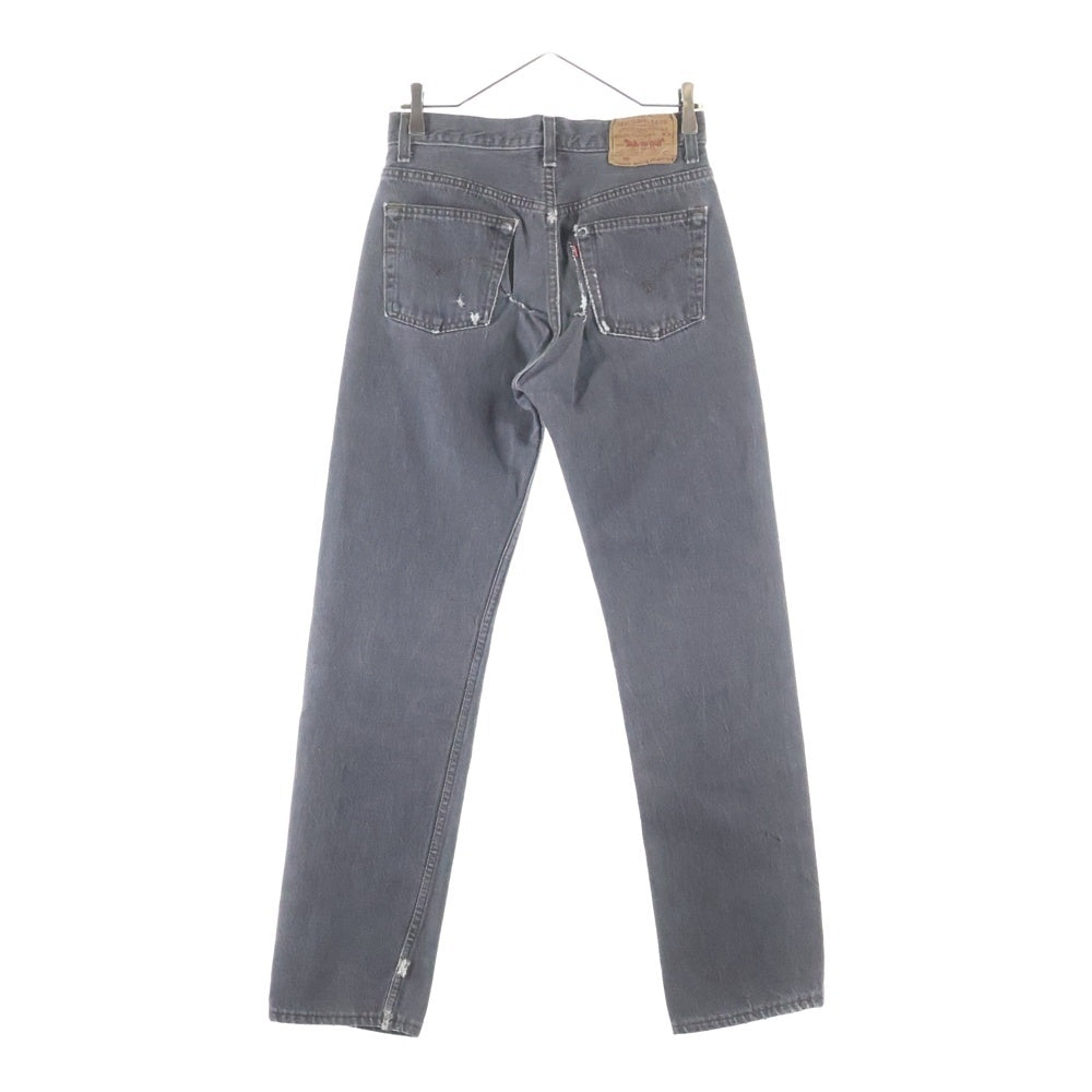 Levi's(リーバイス) 80s 501 先染め ボタン裏653 USA製 スモールe ストレートデニムパンツ ブラック 501-0658