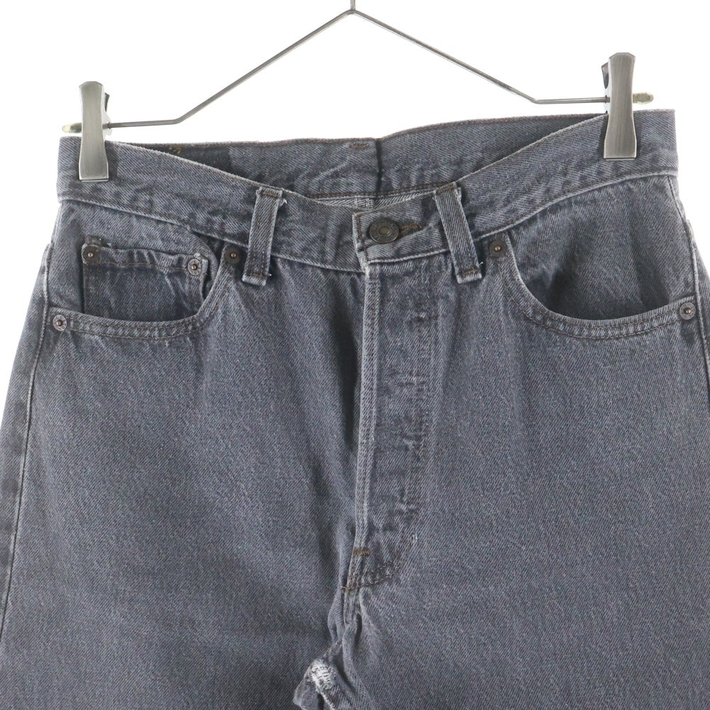Levi's(リーバイス) 80s 501 先染め ボタン裏653 USA製 スモールe ストレートデニムパンツ ブラック 501-0658
