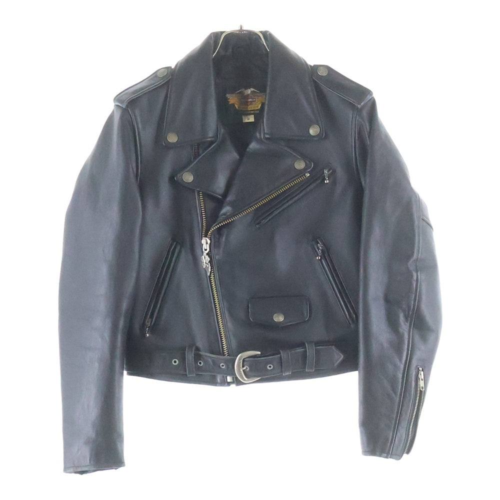 HARLEY DAVIDSON(ハーレーダビッドソン) LOUD PIPES SAVE LIVES DOUBLE RIDERS LETHER JACKET ダブル ライダース 牛革 レザー ジャケット ブラック 40180