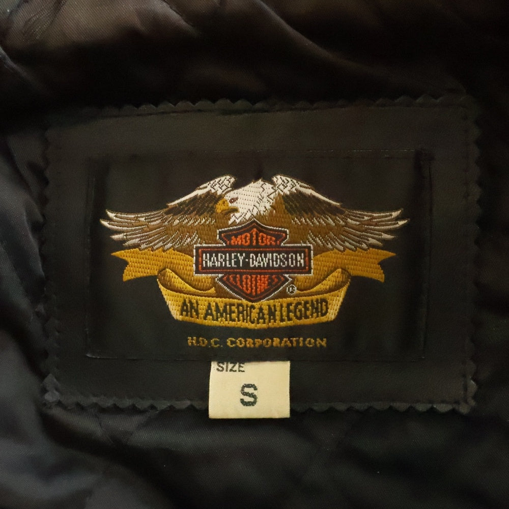 HARLEY DAVIDSON(ハーレーダビッドソン) LOUD PIPES SAVE LIVES DOUBLE RIDERS LETHER JACKET ダブル ライダース 牛革 レザー ジャケット ブラック 40180
