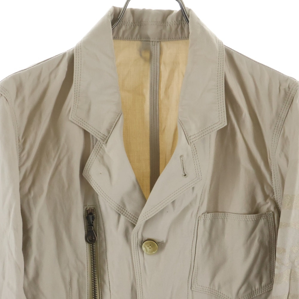 mastermind JAPAN(マスターマインドジャパン) 4B RIRI ZIP SINGLE TAILORED JACKET シングル テーラードジャケット ブラウン/ゴールド MA2-JA01-02-A