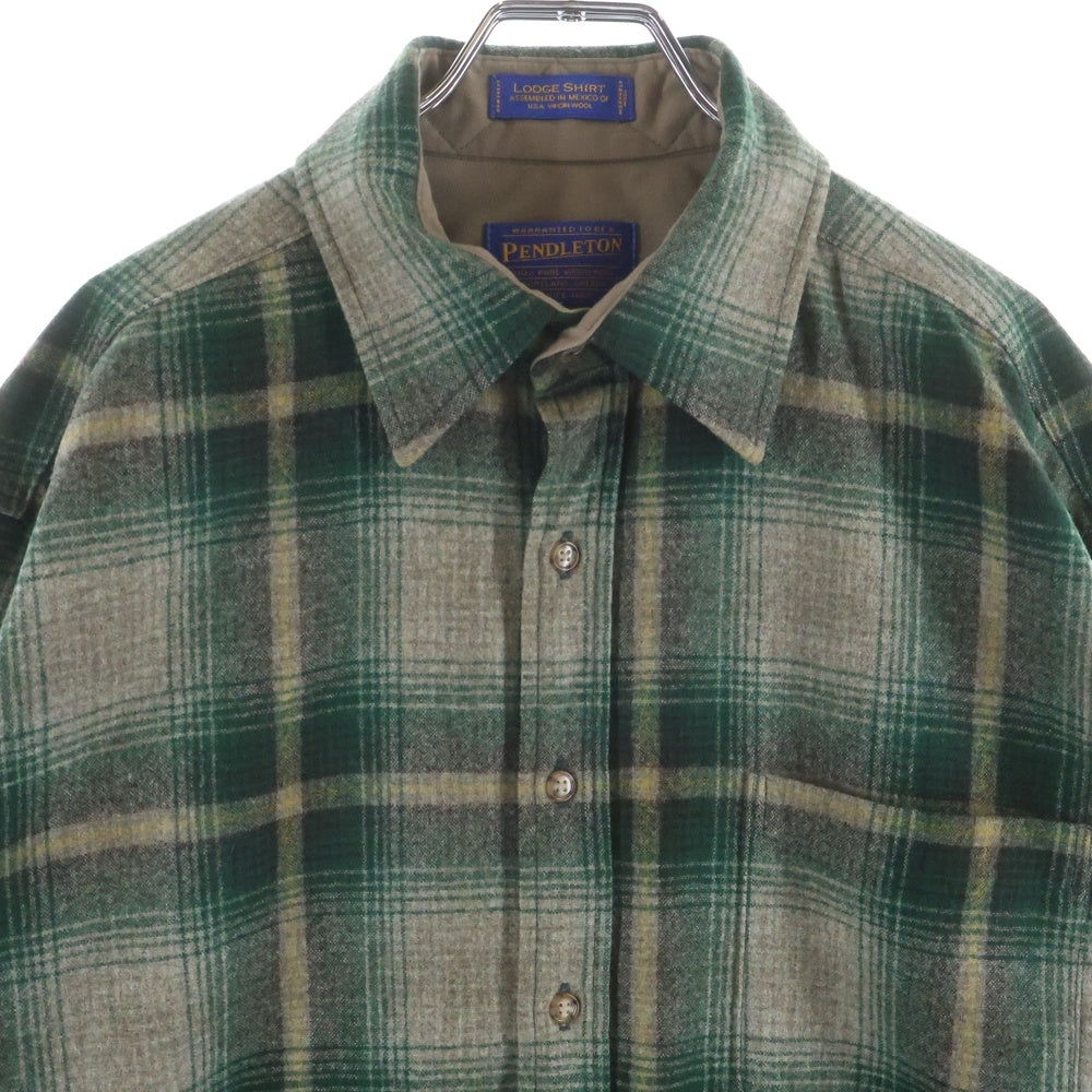 PENDLETON(ペンドルトン) 90S OMBRE CHECK L/S WOOL BOARD LODGE SHIRT オンブレチェック 長袖 ウール ボード シャツ カーキ/イエロー/ブラウン