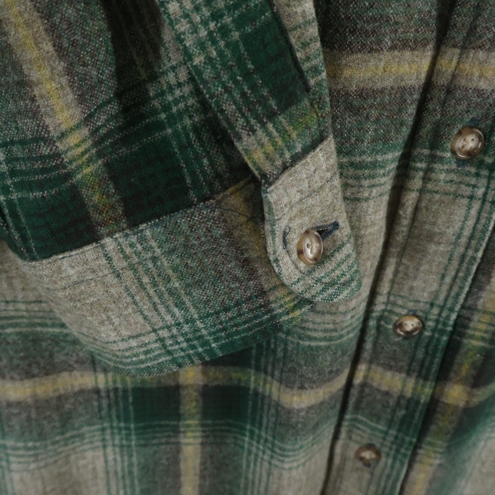 PENDLETON(ペンドルトン) 90S OMBRE CHECK L/S WOOL BOARD LODGE SHIRT オンブレチェック 長袖 ウール ボード シャツ カーキ/イエロー/ブラウン