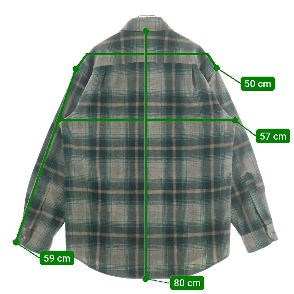 PENDLETON(ペンドルトン) 90S OMBRE CHECK L/S WOOL BOARD LODGE SHIRT オンブレチェック 長袖 ウール ボード シャツ カーキ/イエロー/ブラウン