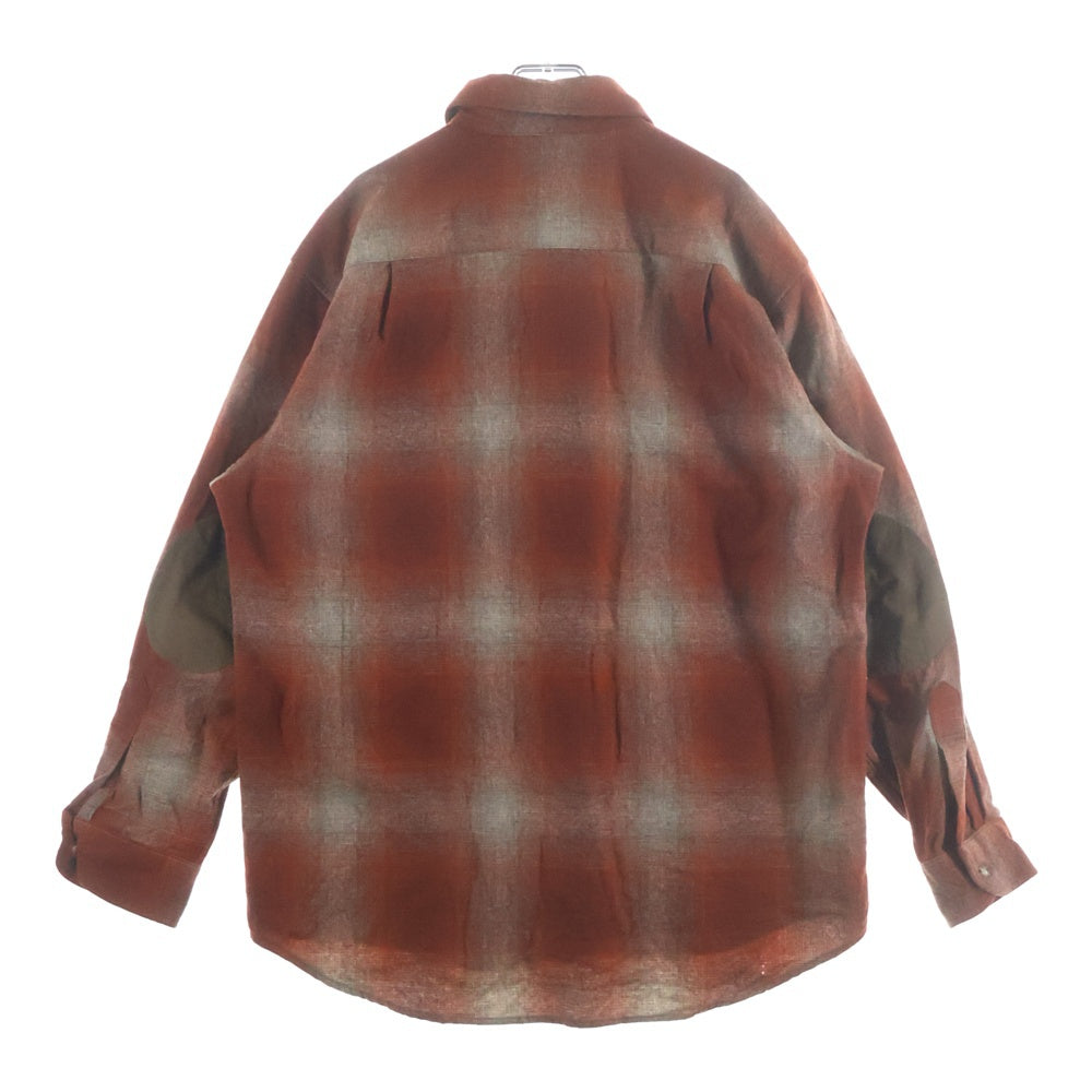 PENDLETON(ペンドルトン) 90S OMBRE CHECK L/S WOOL BOARD TRAIL SHIRT オンブレチェック エルボーパッチ 長袖 ウール ボード シャツ オレンジ/ベージュ