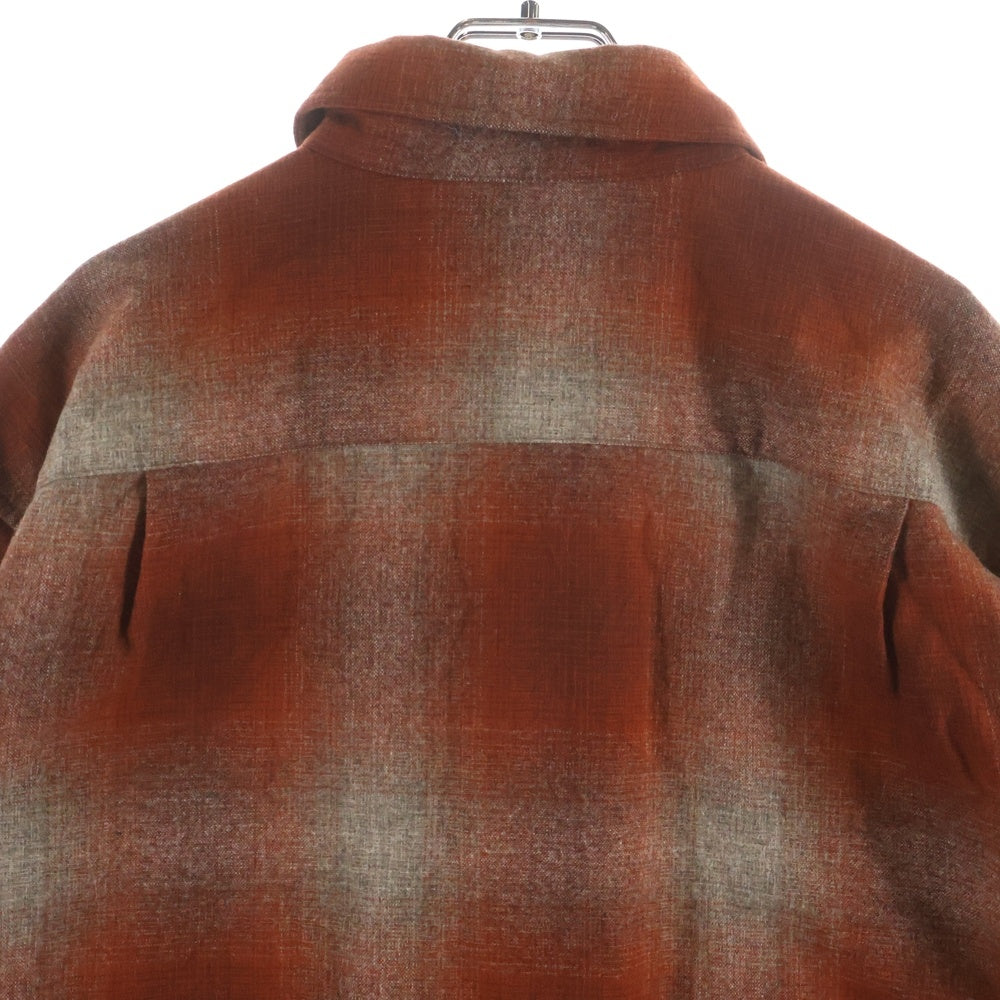 PENDLETON(ペンドルトン) 90S OMBRE CHECK L/S WOOL BOARD TRAIL SHIRT オンブレチェック エルボーパッチ 長袖 ウール ボード シャツ オレンジ/ベージュ