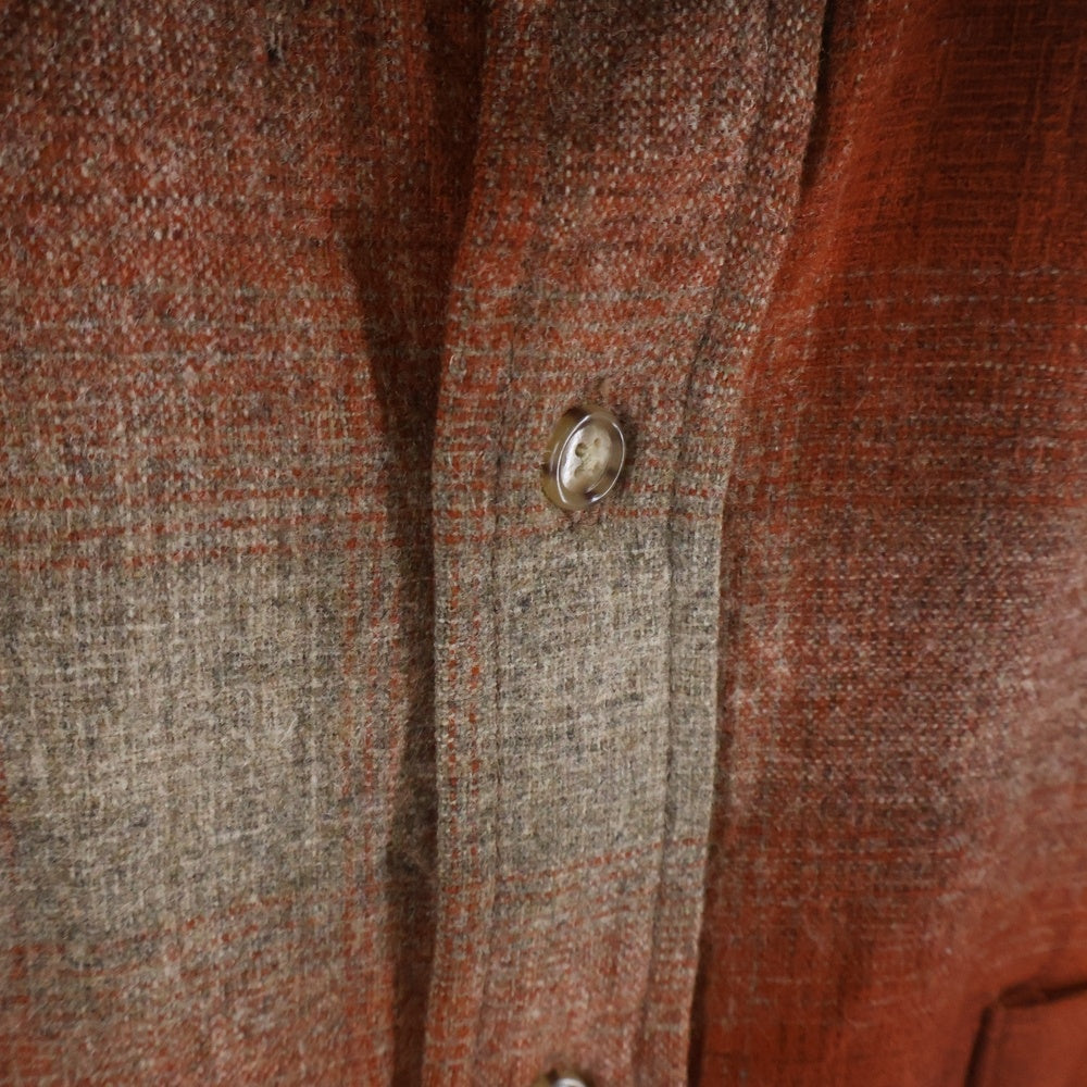 PENDLETON(ペンドルトン) 90S OMBRE CHECK L/S WOOL BOARD TRAIL SHIRT オンブレチェック エルボーパッチ 長袖 ウール ボード シャツ オレンジ/ベージュ