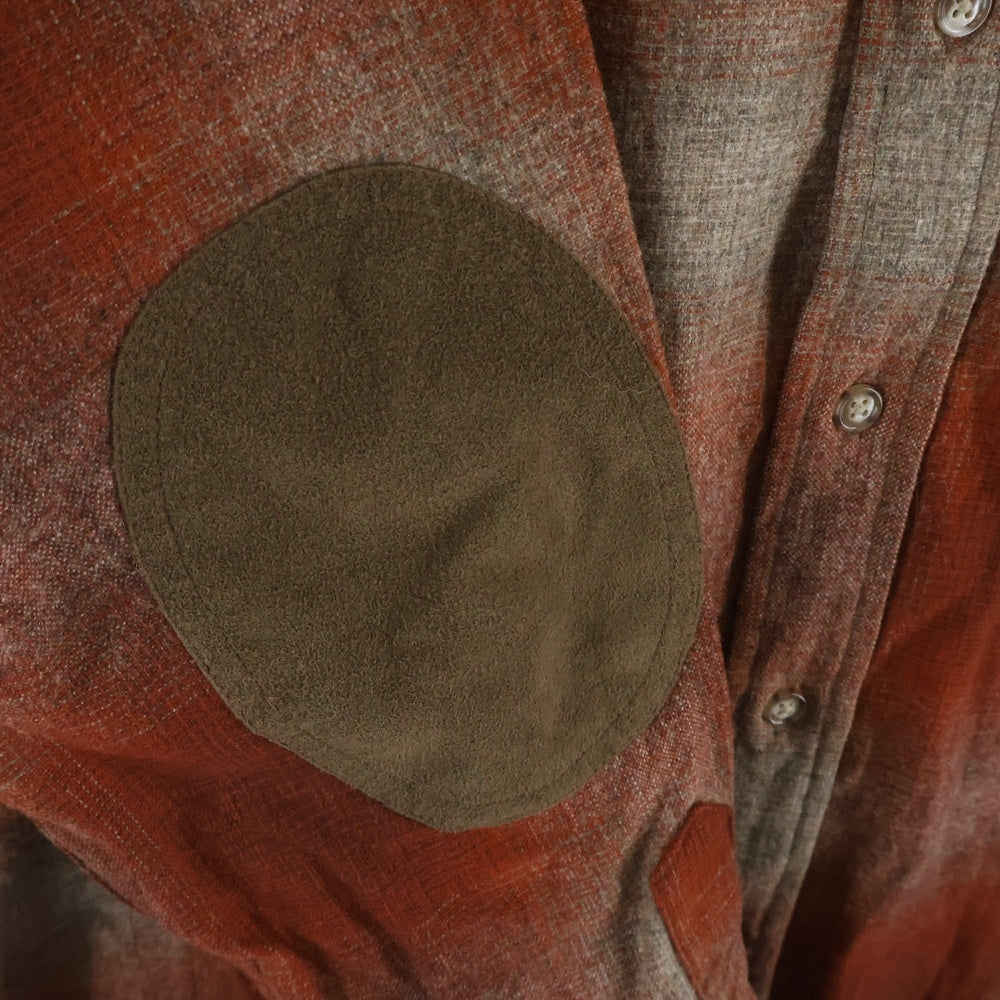 PENDLETON(ペンドルトン) 90S OMBRE CHECK L/S WOOL BOARD TRAIL SHIRT オンブレチェック エルボーパッチ 長袖 ウール ボード シャツ オレンジ/ベージュ