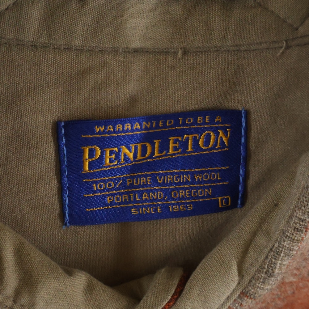 PENDLETON(ペンドルトン) 90S OMBRE CHECK L/S WOOL BOARD TRAIL SHIRT オンブレチェック エルボーパッチ 長袖 ウール ボード シャツ オレンジ/ベージュ