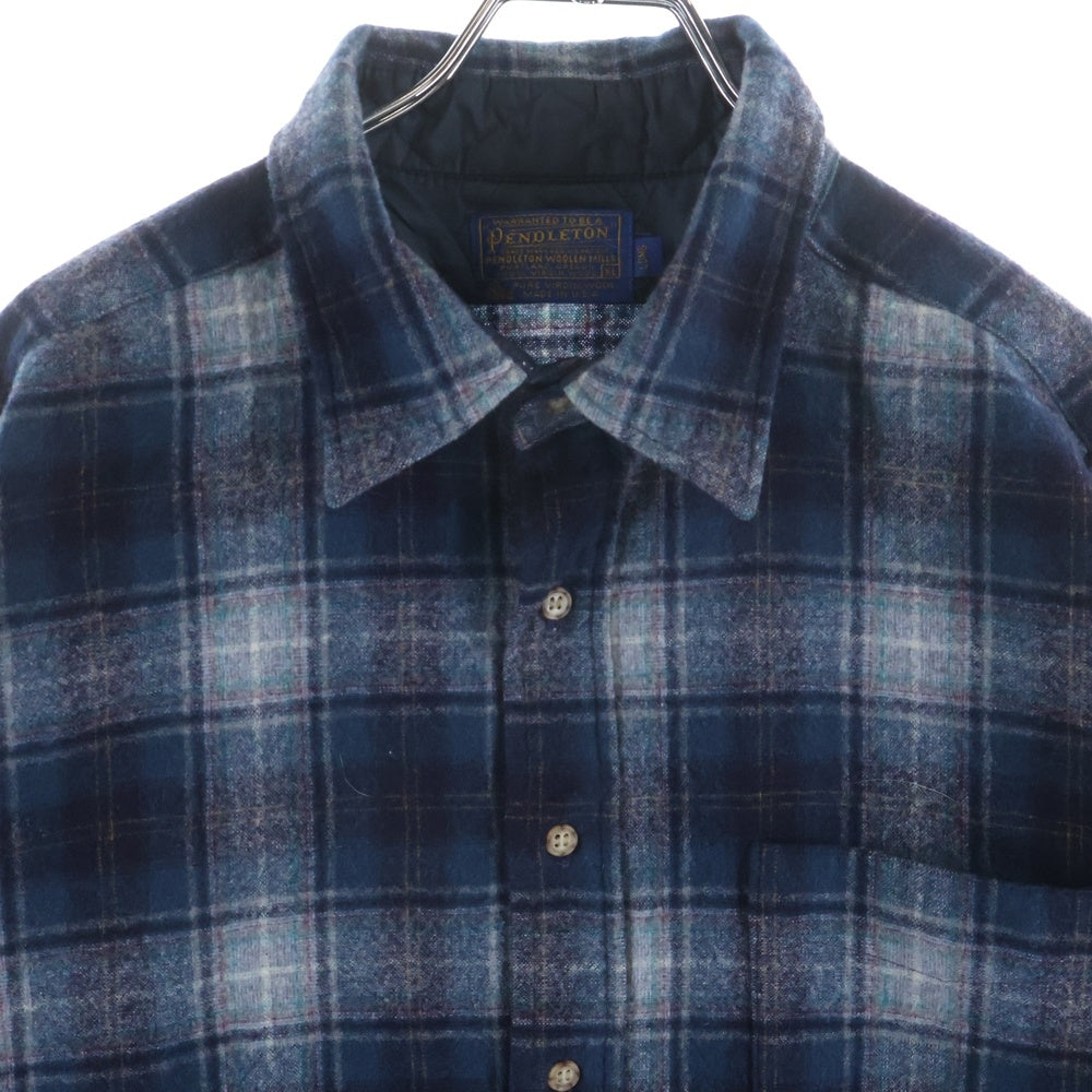 PENDLETON(ペンドルトン) 70S CHECK L/S WOOL BOARD SHIRT USA製 チェック 長袖 ウール ボード シャツ ネイビー/グレー/ピンク