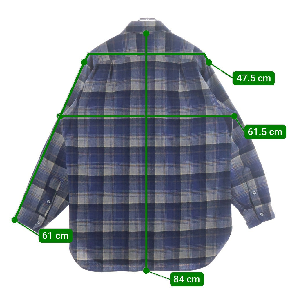 PENDLETON(ペンドルトン) 70S CHECK L/S WOOL BOARD SHIRT USA製 チェック 長袖 ウール ボード シャツ ネイビー/ベージュ/オレンジ