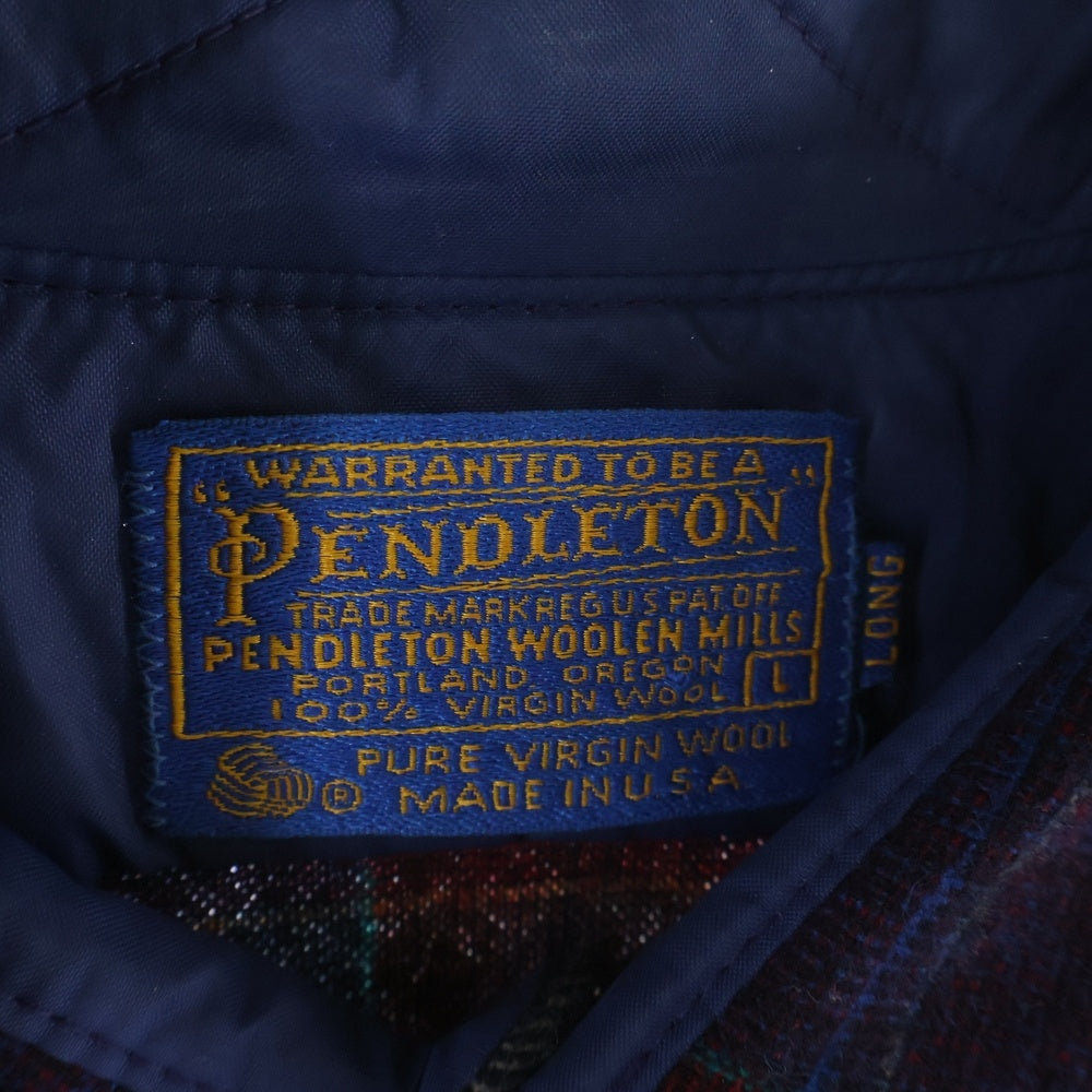 PENDLETON(ペンドルトン) 70S CHECK L/S WOOL BOARD SHIRT USA製 チェック 長袖 ウール ボード シャツ ネイビー/レッド/マルチカラー