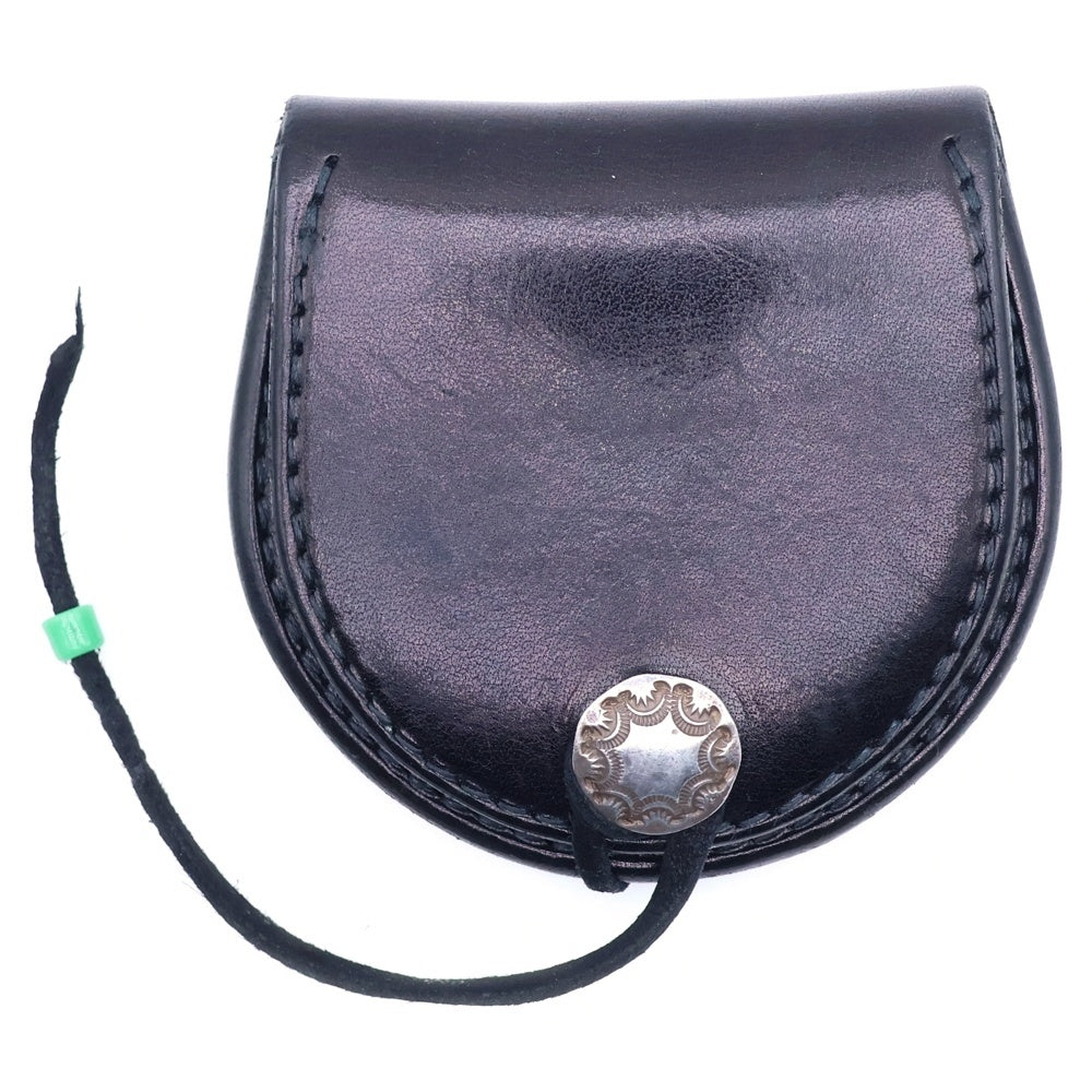 goro's(ゴローズ) SADDLE LEATHER 丸形 コンチョ付 小銭入れ 財布 レザー ブラック
